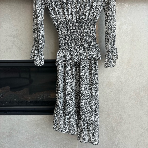 MISA Los Angeles Sophia Asymmetrical Ruffle Smocked Midi Dress, Size XS - Picture 13 of 16
